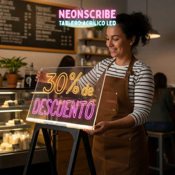 NeonScribe® Tablero de Notas LED con Colores