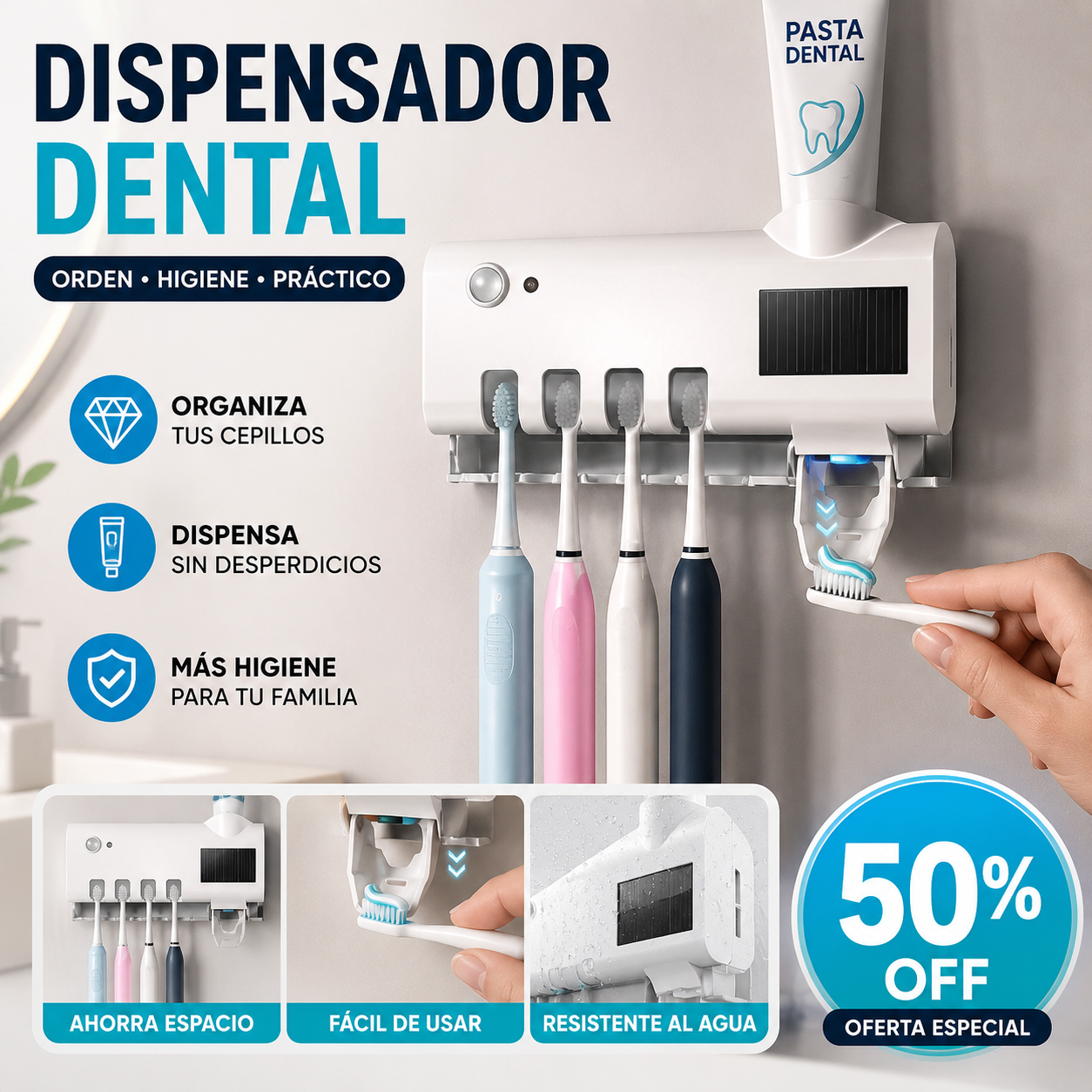 Dispensador Crema Dental+ Soporte Esteri