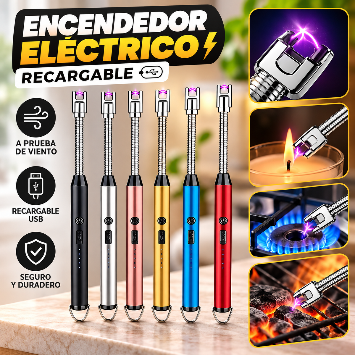 Encendedor Eléctrico Recargable Portátil