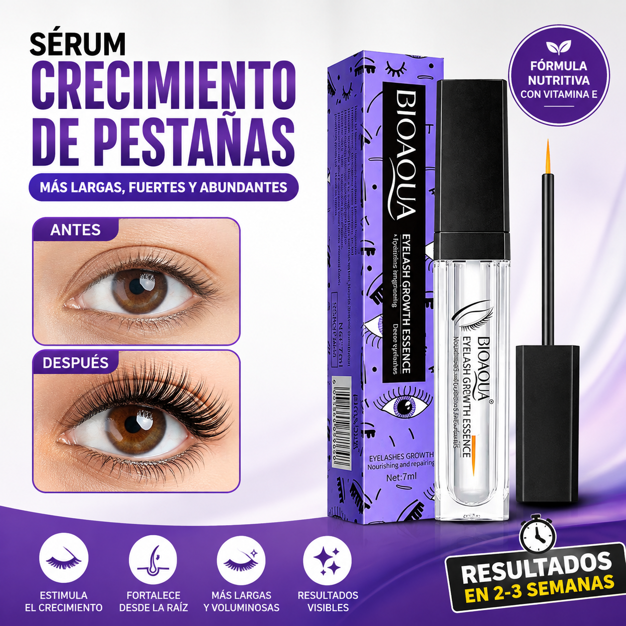 SERUM CRECIMIENTO DE PESTAÑAS BIOAQUA