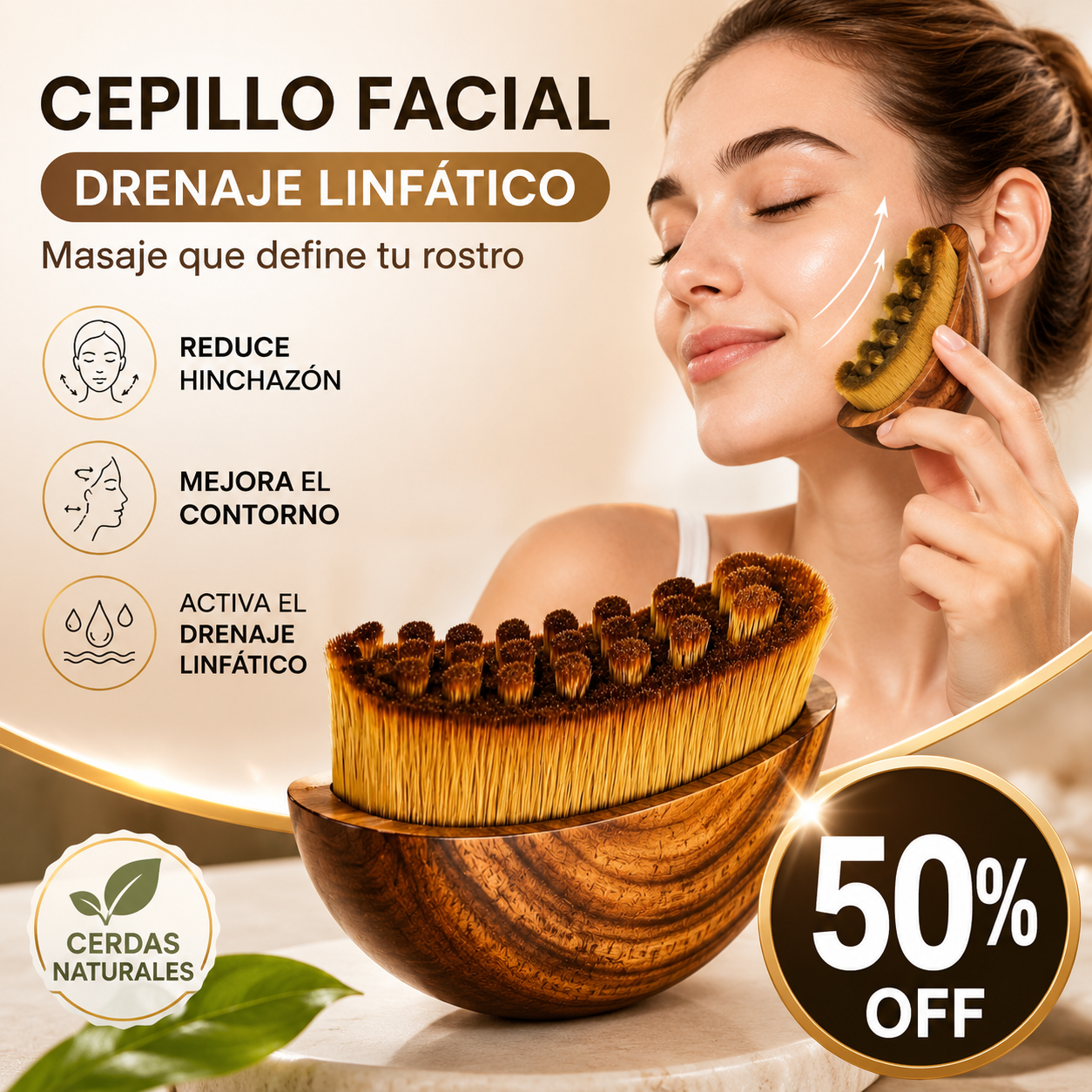 Cepillo facial drenaje linfatico contorn