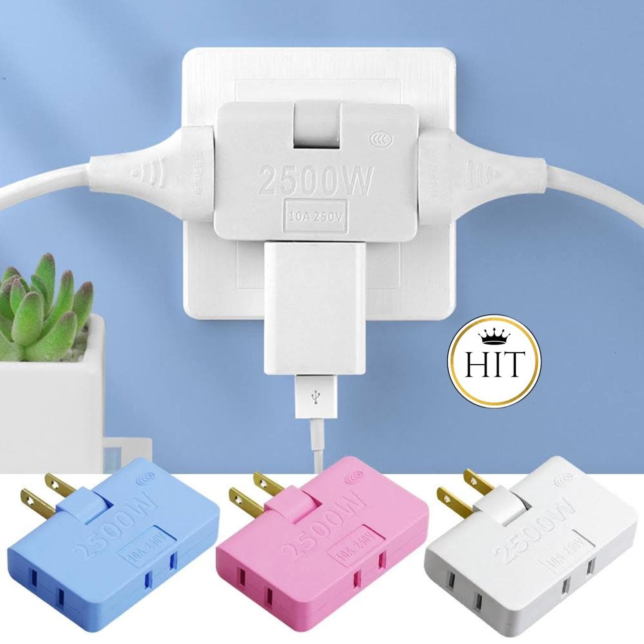 Adaptador De Toma Corriente 3 Salidas