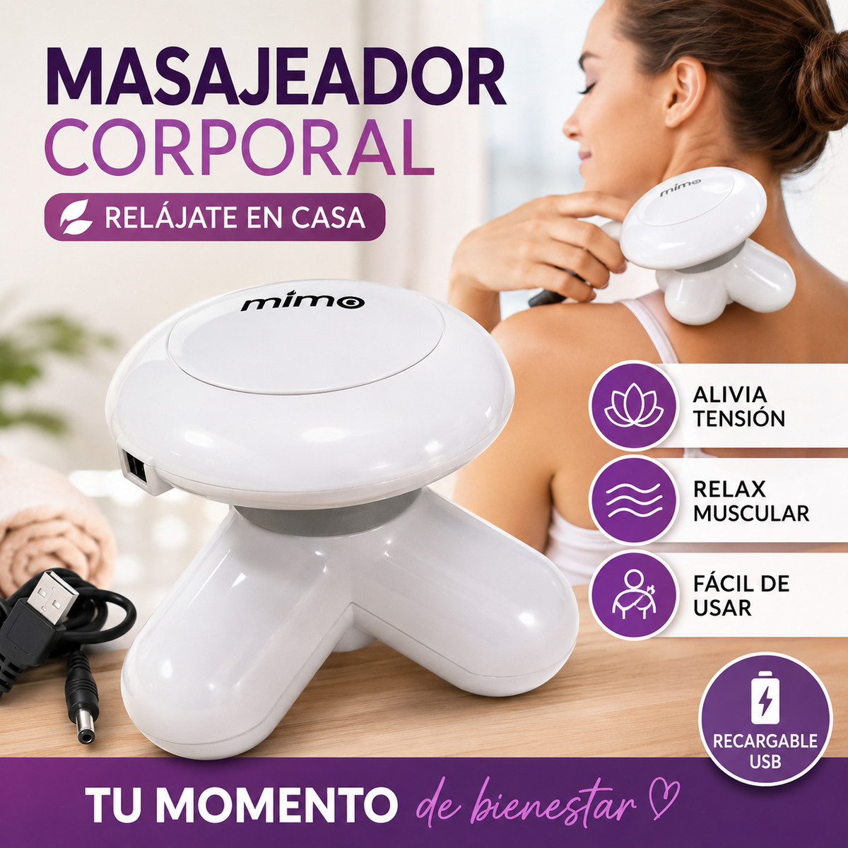 Mini masajeador MIMO pulpo portátil