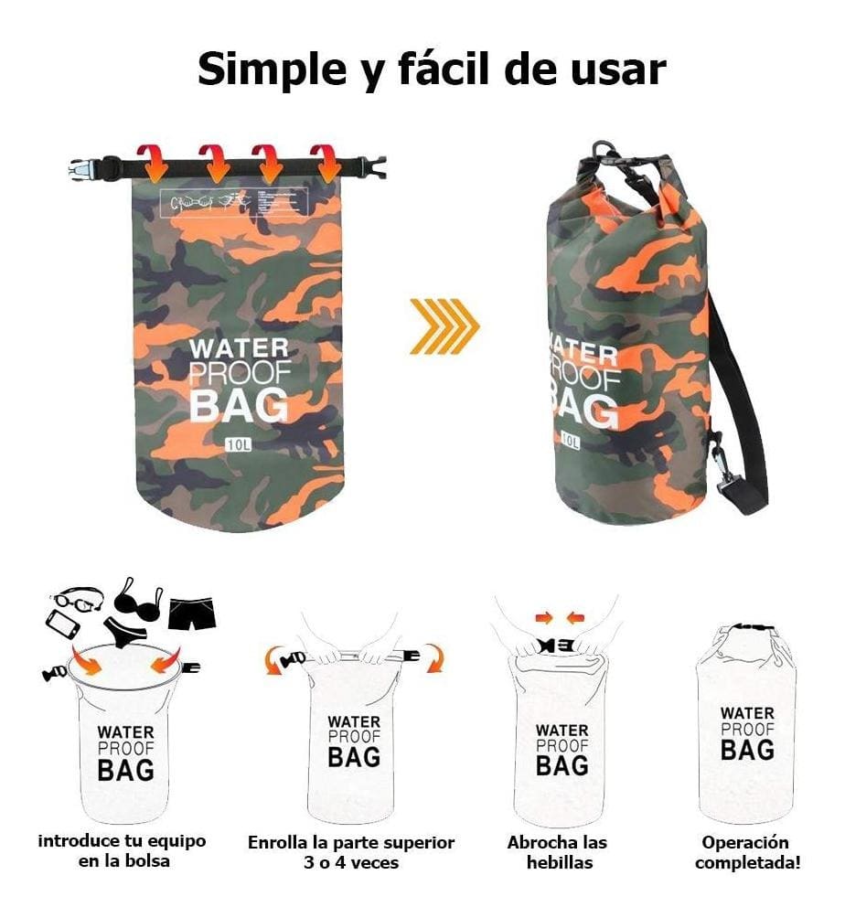 AquaGuard® Maleta Impermeable de 10 Litros con Efecto Airbag