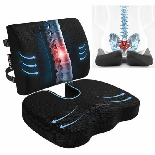 OrthoTherapy™ Kit Ortopédico Cojín de Coxis & Soporte Espaldar
