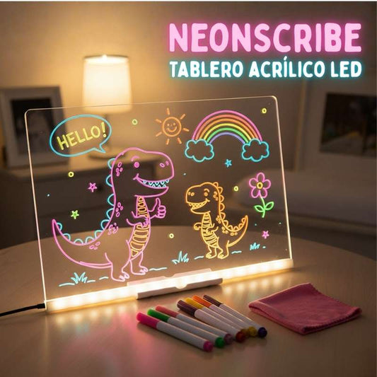 NeonScribe® Tablero de Notas LED con Colores