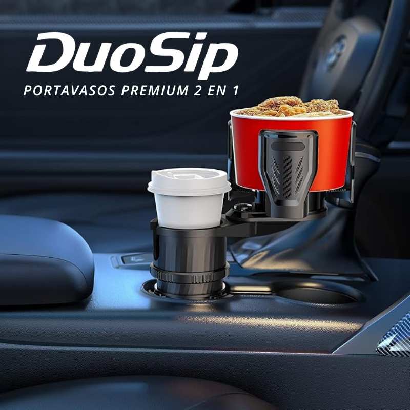 DuoSip® Portavasos Premium 2 en 1 para Carro