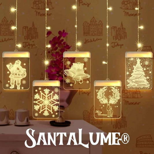 SantaLume® Cortina Navideña Luces Led 3D a Control Remoto