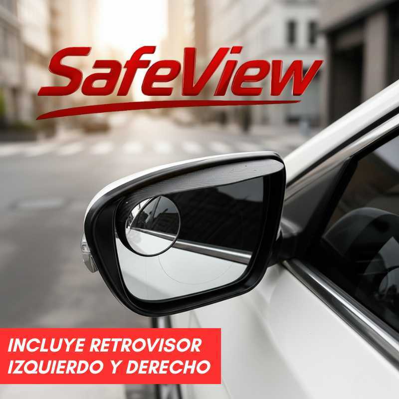 SafeView® Espejo Auxiliar 2 en 1 + Protector Lluvia Fibra de Carbono