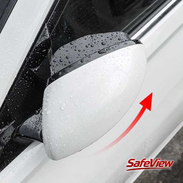 SafeView® Espejo Auxiliar 2 en 1 + Protector Lluvia Fibra de Carbono