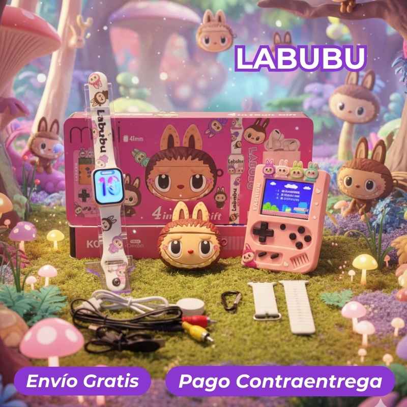 TechJoy® Combo Infantil 4 En 1 (Smartwatch+Audifonos Inalambricos+Consola Retro+Accesorios)