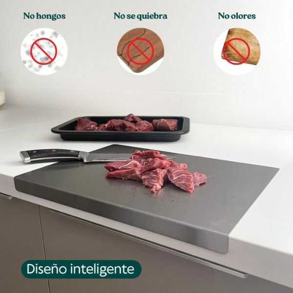 IronBoard® Tabla para Picar 30x40 cm de Acero Inoxidable con Angulo 90°