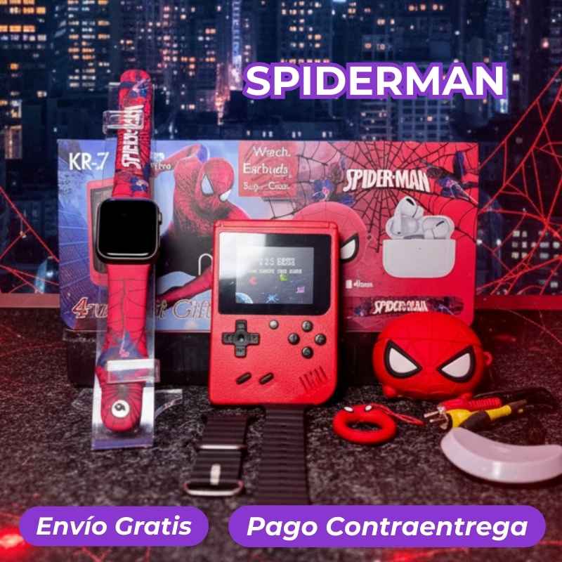 TechJoy® Combo Infantil 4 En 1 (Smartwatch+Audifonos Inalambricos+Consola Retro+Accesorios)