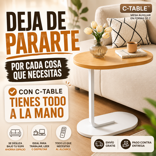 C-Table® Mesa Auxiliar en Forma De C para Cama, Sofá y Más