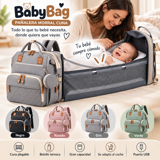 BabyBag® Bolso Pañalera Cuna Colchón Portátil
