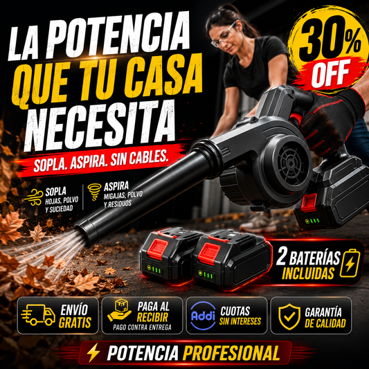 BlowSuck® Soplador Aspirador 2 Baterias Inalámbrico