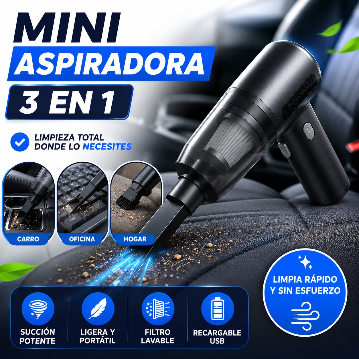 MINI ASPIRADORA 3 EN 1 DROPI CUP