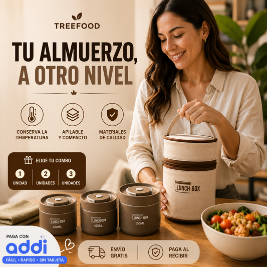 TreeFood® Lonchera Portacomida X 3 tazones