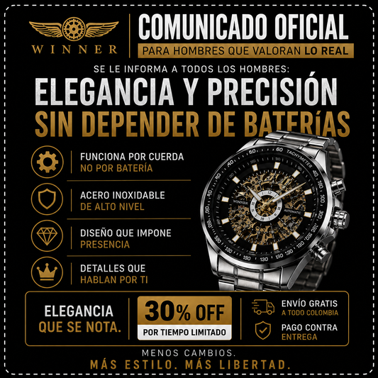 Winner® Reloj Sin Baterías Acero Inoxidable