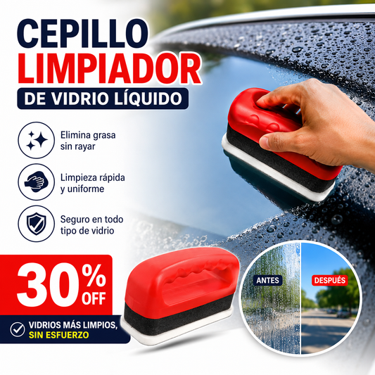 Cepillo Limpiador de Vidrio + Liquido