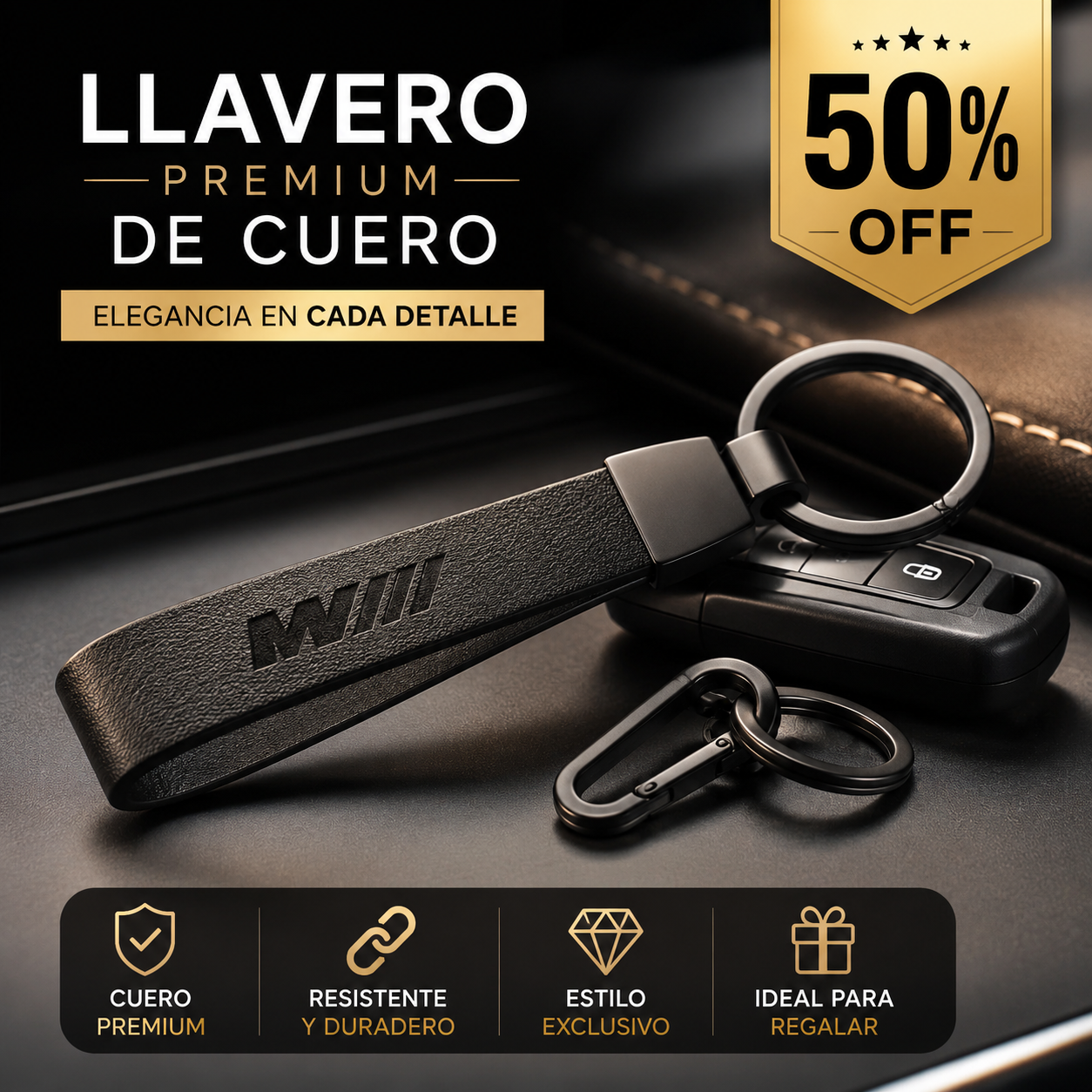 LLAVERO EN CUERO PU BMW DE LUJO