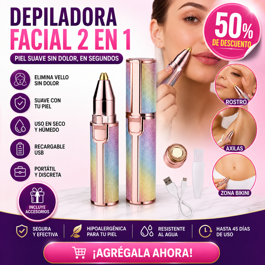 Depilador Facial 2 en 1 Recargable 18K