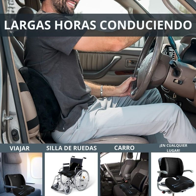 OrthoTherapy™ Kit Ortopédico Cojín de Coxis & Soporte Espaldar