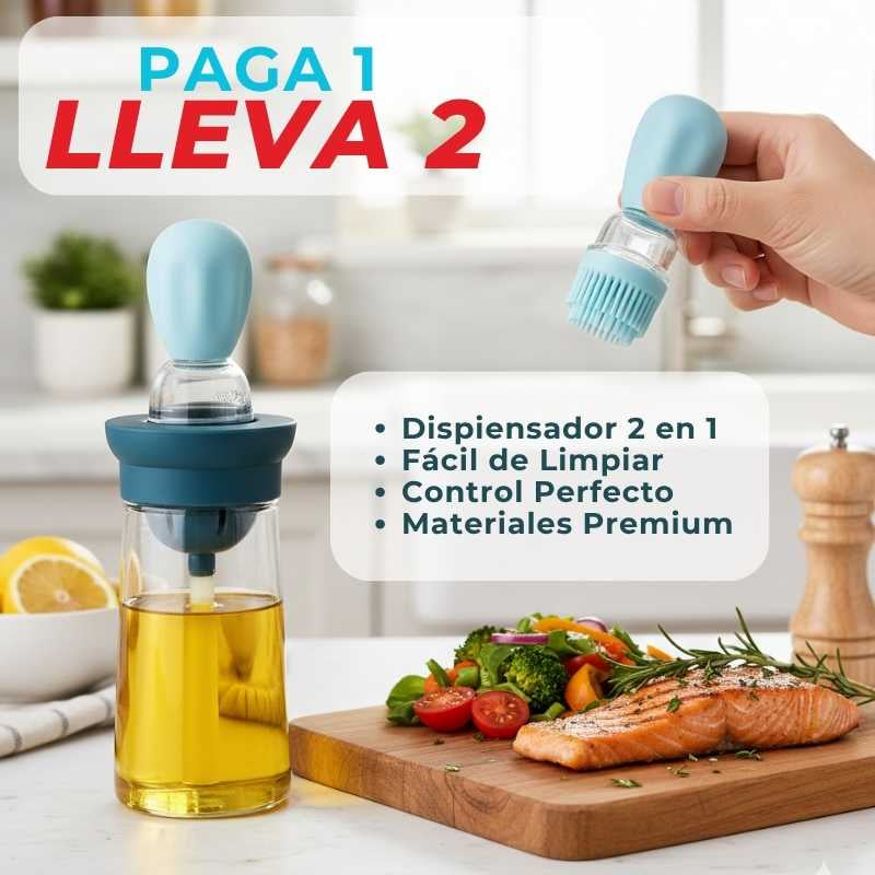 ¡Compra 1 Lleva 2! Dispensador De Aceite Antiderrames Con Cepillo