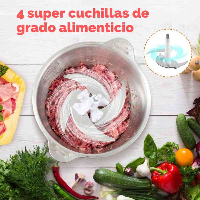 KüchenPro® Picadora Eléctrica Carnes, Verduras y Granos 4 en 1