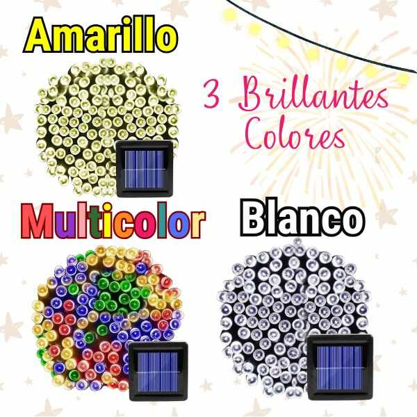 ¡Compra 1 Lleva 2! Luces Navideñas con Energía Solar LED 10 Metros
