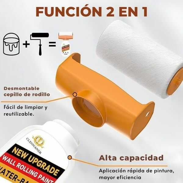 WallClear® Rodillo Rellenable Renovador de Paredes