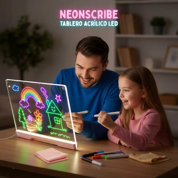 NeonScribe® Tablero de Notas LED con Colores