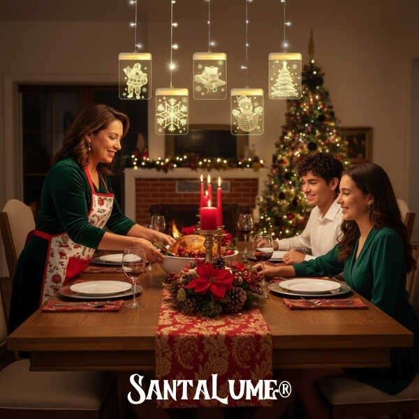 SantaLume® Cortina Navideña Luces Led 3D a Control Remoto