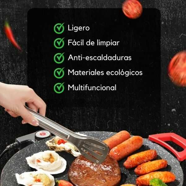 GrillClean® Sartén Eléctrica Coreana con Drenaje de Grasa