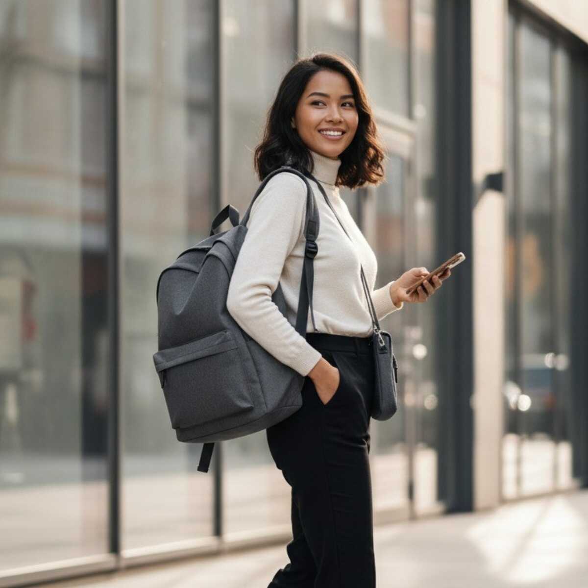SmartGo® Pack de 3 Bolsos (Morral, Bolso de Hombro y Cartuchera)