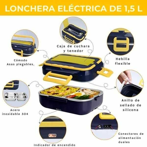 HeatBox® Kit de Lonchera Eléctrica con Sellado Hermético