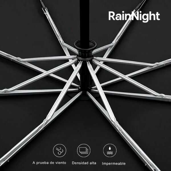 RainNight® Sombrilla Reforzada con Linterna Integrada