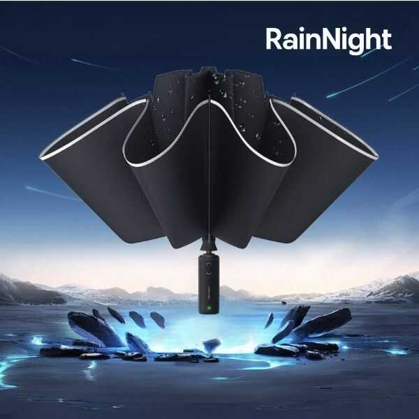 RainNight® Sombrilla Reforzada con Linterna Integrada