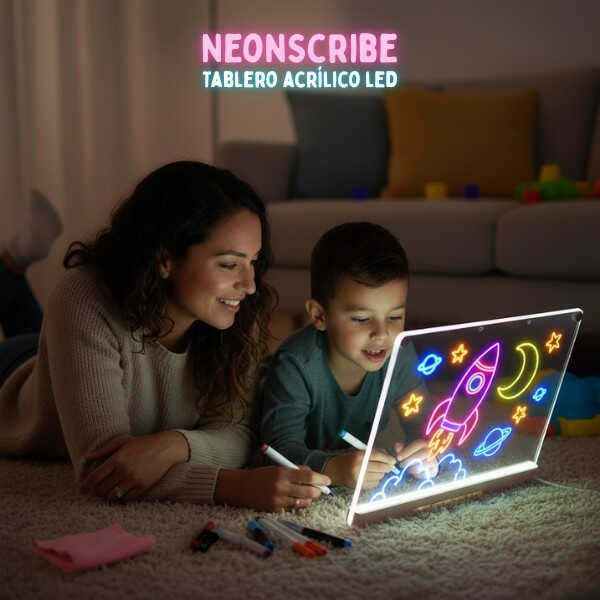 NeonScribe® Tablero de Notas LED con Colores