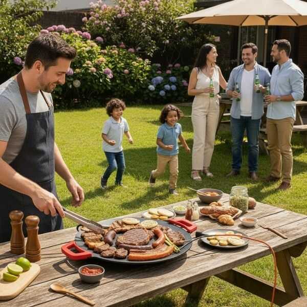 GrillClean® Sartén Eléctrica Coreana con Drenaje de Grasa