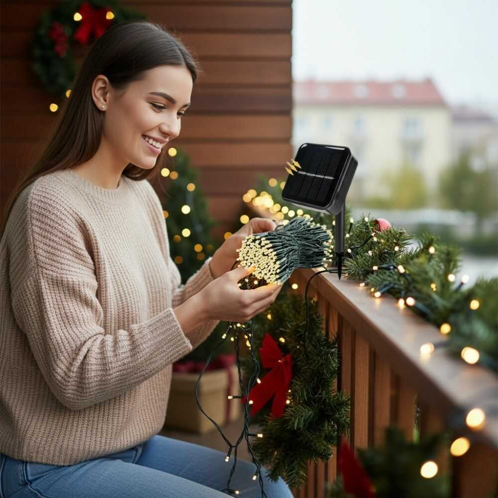 SolarGleam® Luces Navideñas con Energía Solar LED 10 Metros