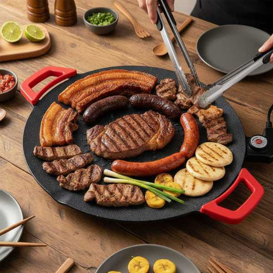 GrillClean® Sartén Eléctrica Coreana con Drenaje de Grasa